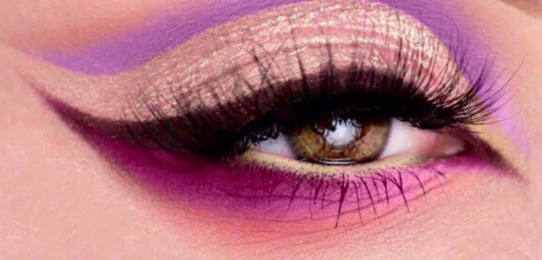 Trucco occhi lilla e fucsia ispirato alle ortensie